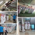 خطة إخلاء بمدرسة ربيعة بن الحارث الابتدائية