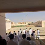 تنفيذ خطة الاخلاء في مدرسة عمر بن الخطاب المتوسطة بسكاكا