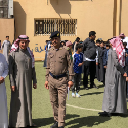 خطة الاخلاء في  متوسطة دخنة الأولى بتعليم الرس