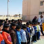 تنفيذ خطة الاخلاء في مدرسة قتيبة بن مسلم