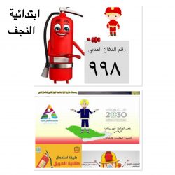 مشاركة المتوسطة الثانية(بنات) بتفعيل اليوم العالمي للدفاع المدني بحفرالباطن