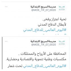 ” تعليم الليث ” يشارك في فعاليات اليوم العالمي للدفاع المدني